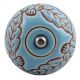 Turquoise Base Brown Leaf Flower Etched Ceramic Wine Stopper (Pack Of One Piece)